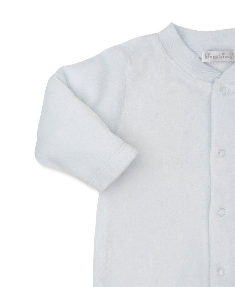 Kissy Kissy Kissy Kissy Baby Velour Footie - LIGHT BLUE