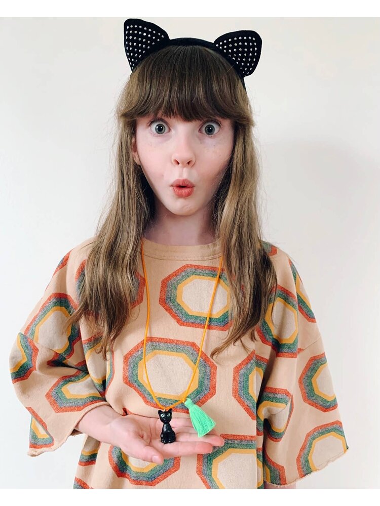 Gunner & Lux Gunner & Lux Halloween Necklace - Black Cat Glow in the Dark Eyes