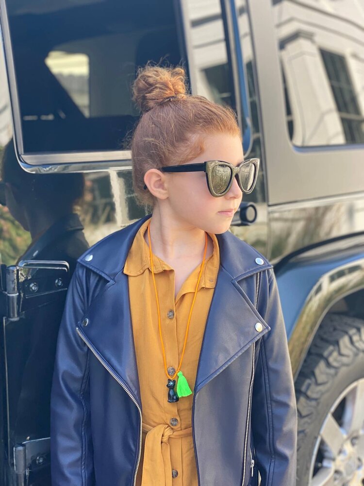 Gunner & Lux Gunner & Lux Halloween Necklace - Black Cat Glow in the Dark Eyes