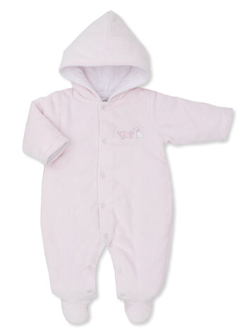 Kissy Kissy Kissy Kissy Baby Velour Footed Bunting - PINK