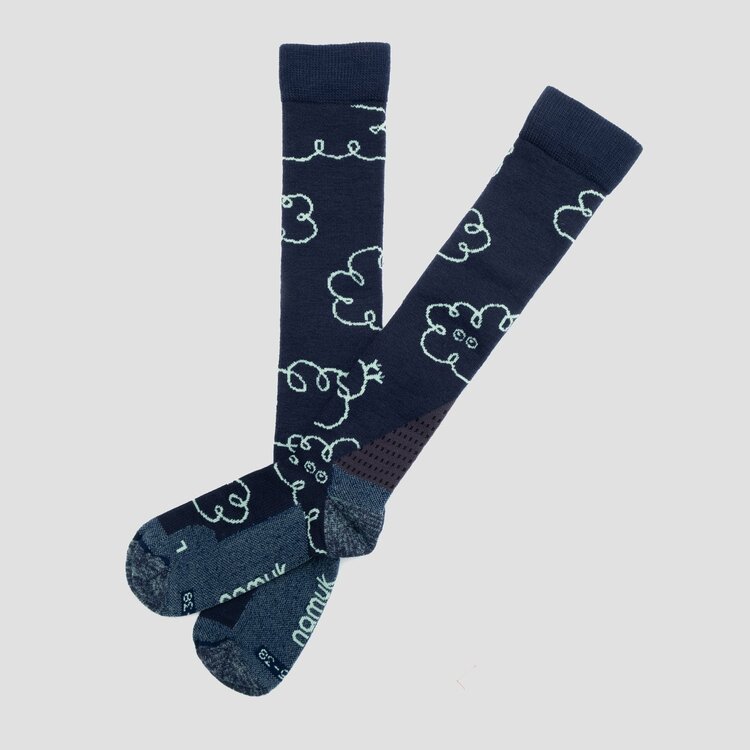 Namuk Namuk Junior Clouds Merino Ski Socks - NAVY