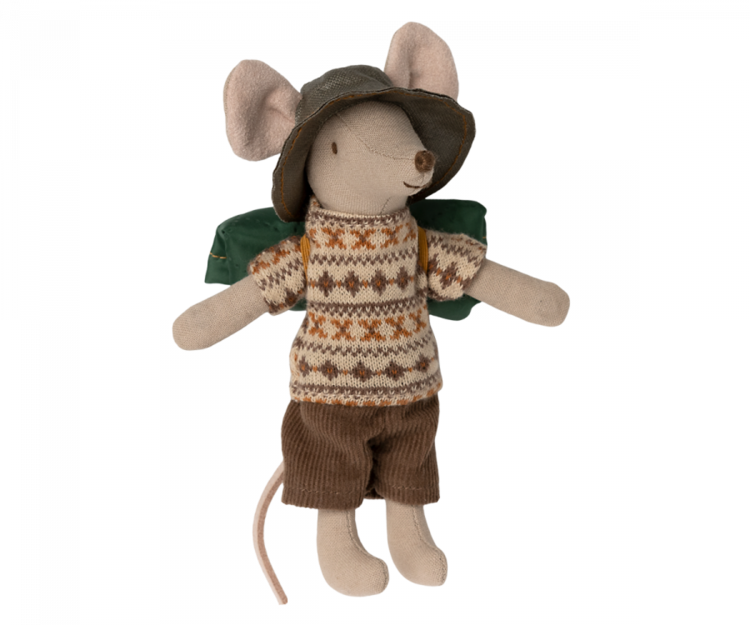 Maileg Maileg Hiker Mouse, Big Brother - BROWN PATTERN