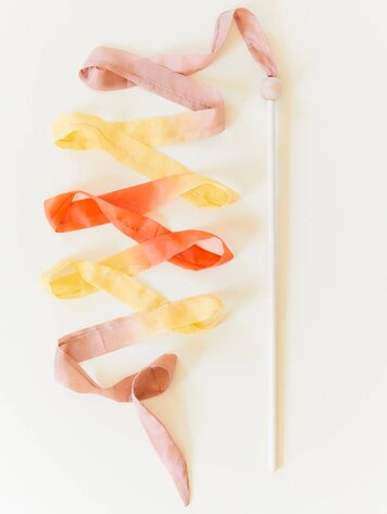 Sarah's Silks Sarah's Silks Silk Streamer Wand - BOHO RAINBOW