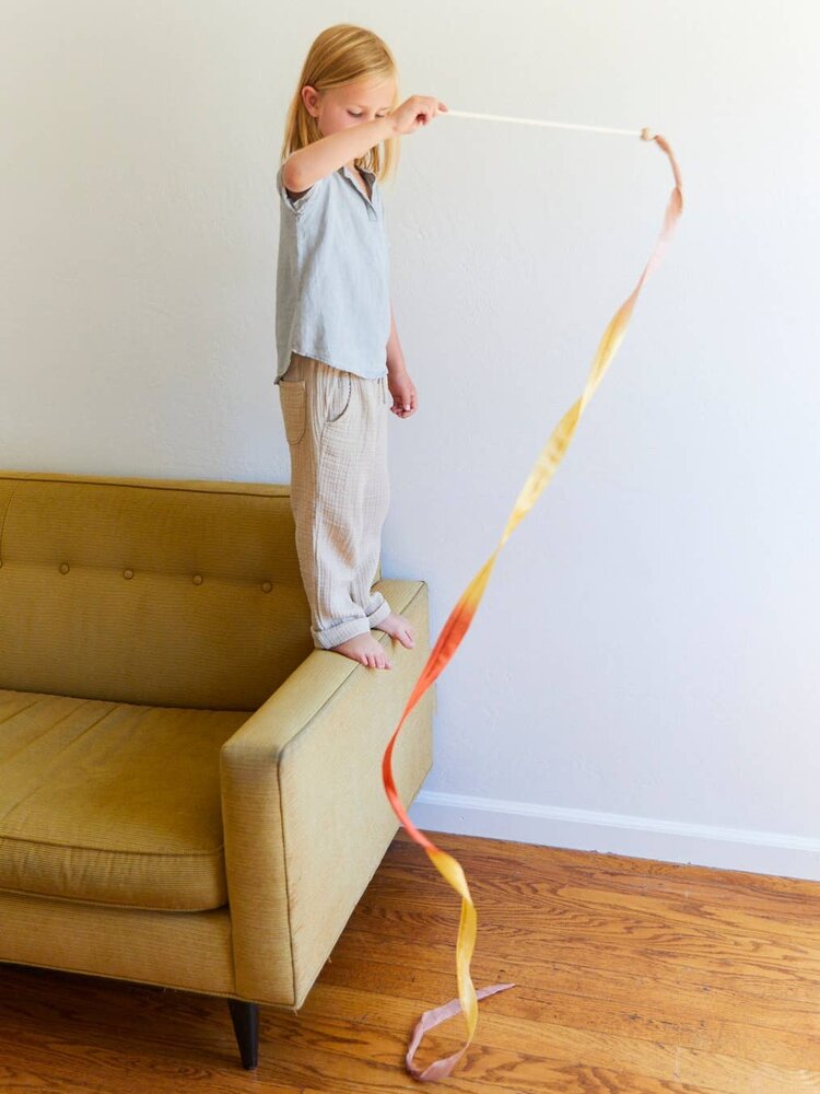 Sarah's Silks Sarah's Silks Silk Streamer Wand - BOHO RAINBOW