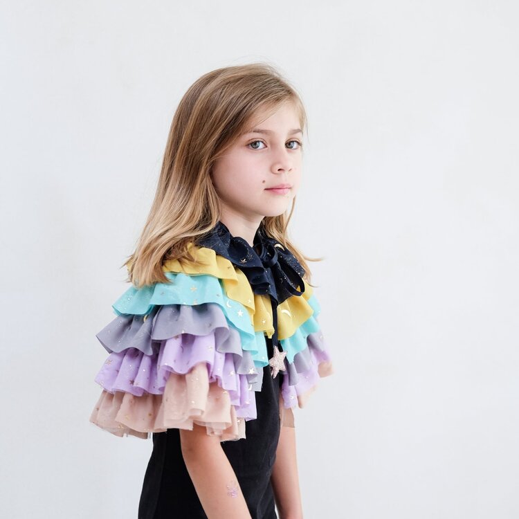 Mimi & Lula Mimi & Lula - Ruffle Cape - RAINBOW