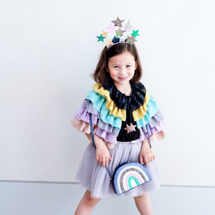 Mimi & Lula Mimi & Lula - Ruffle Cape - RAINBOW