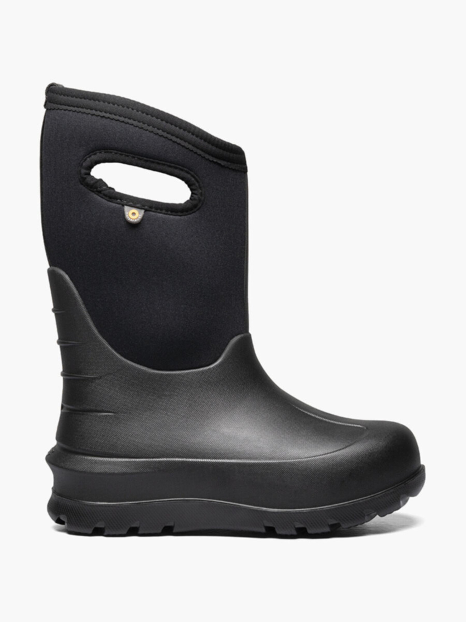 BOGS Junior Insulated Boots Solid BLACK Yellow Turtle