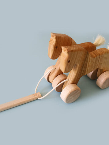 Little Poland Gallery Little Poland Bajo Double Horses Pull Toy