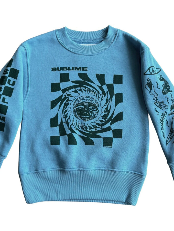 Rowdy Sprout Junior Sublime Sweatshirt - BLUE - Yellow Turtle