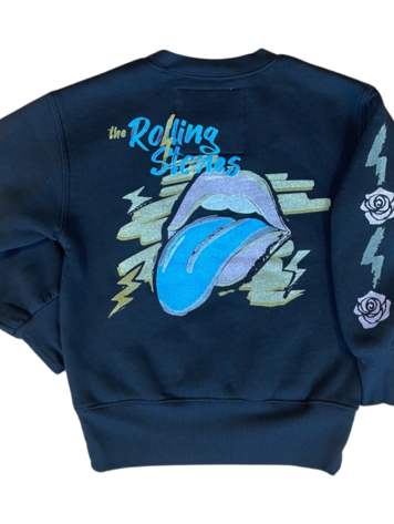 Rowdy Sprout Rowdy Sprout Kids Rolling Stones Sweatshirt - BLK