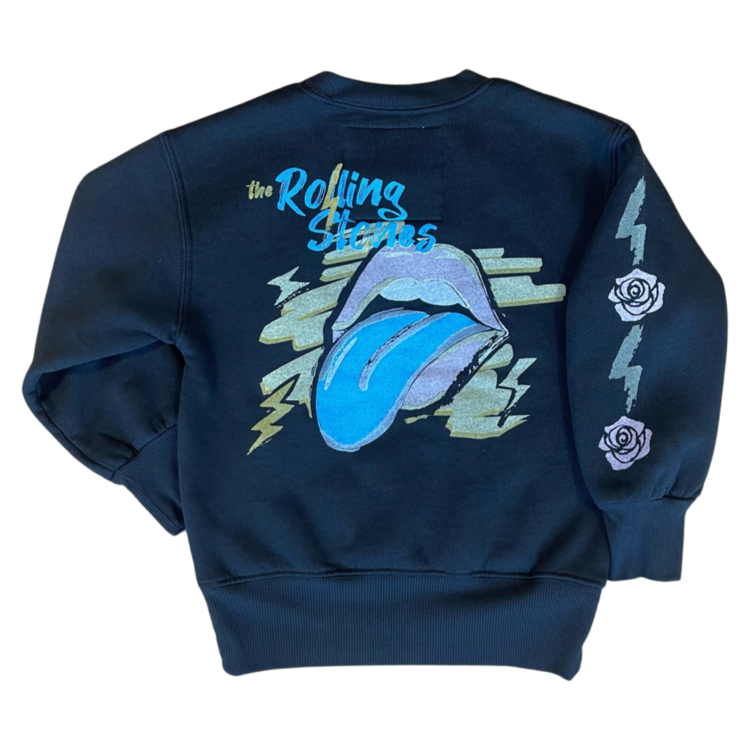 Rowdy Sprout Rowdy Sprout Kids Rolling Stones Sweatshirt - BLK
