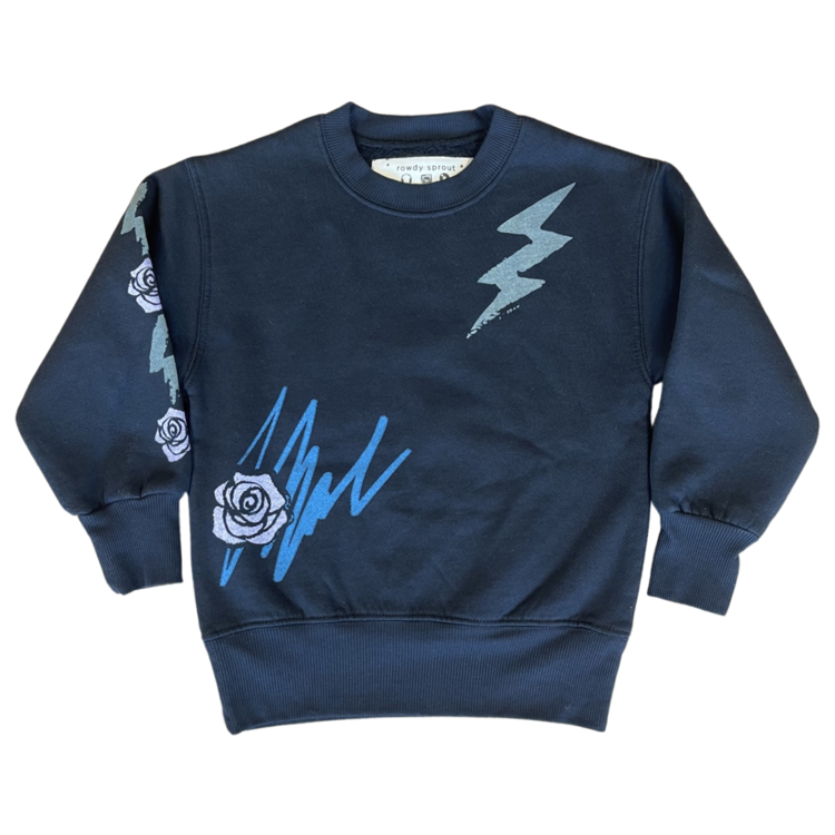 Rowdy Sprout Rowdy Sprout Kids Rolling Stones Sweatshirt - BLK