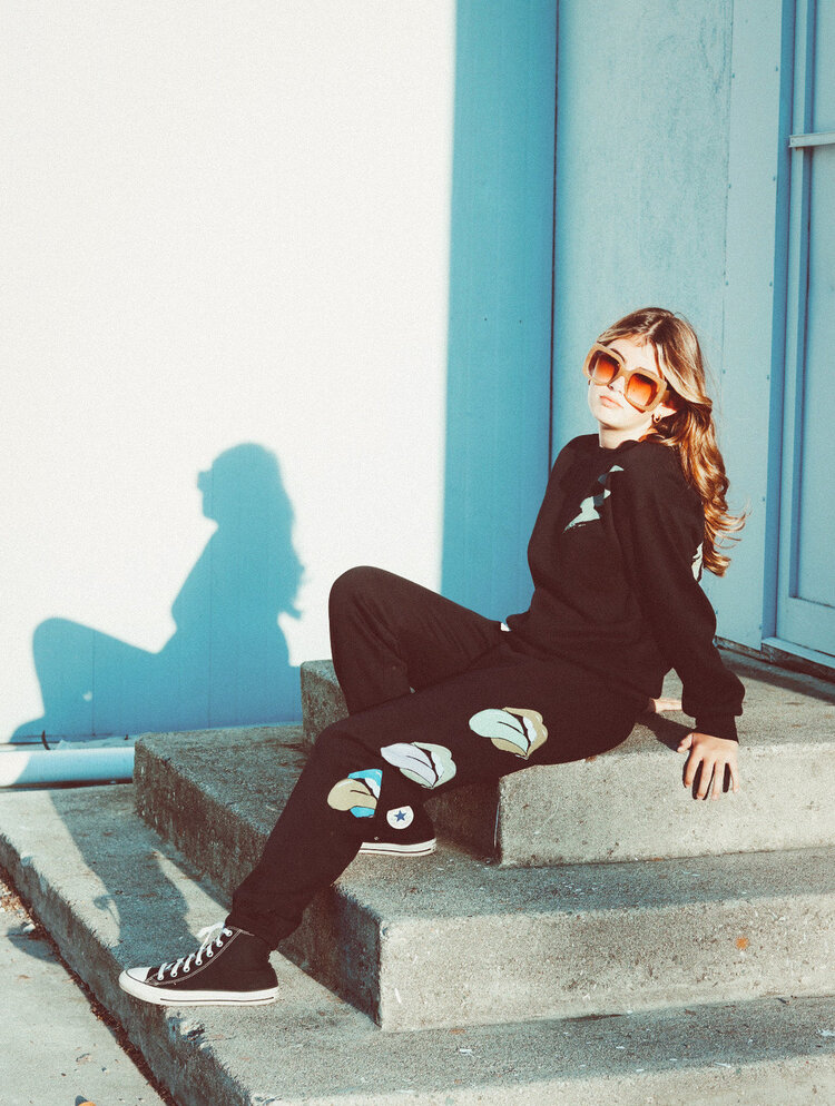 Rowdy Sprout Rowdy Sprout Kids Rolling Stones Sweatshirt - BLK