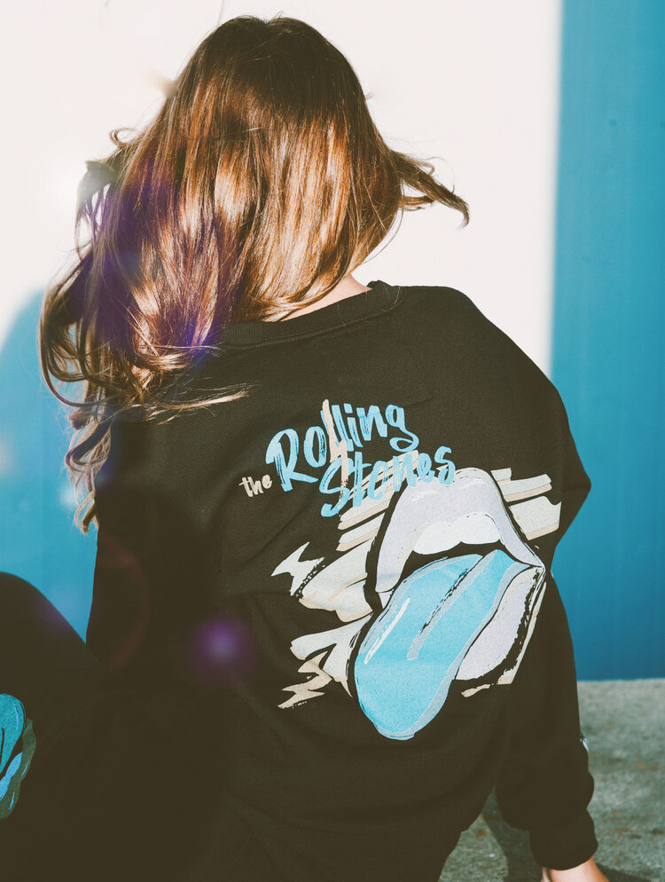 Rowdy Sprout Rowdy Sprout Kids Rolling Stones Sweatshirt - BLK