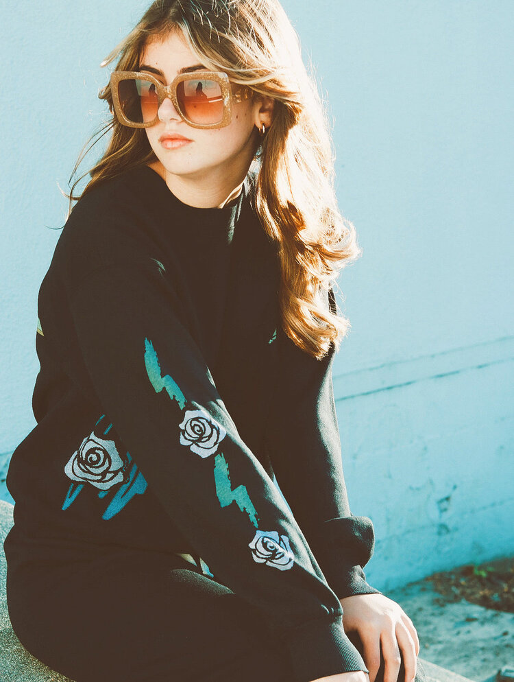 Rowdy Sprout Rowdy Sprout Kids Rolling Stones Sweatshirt - BLK