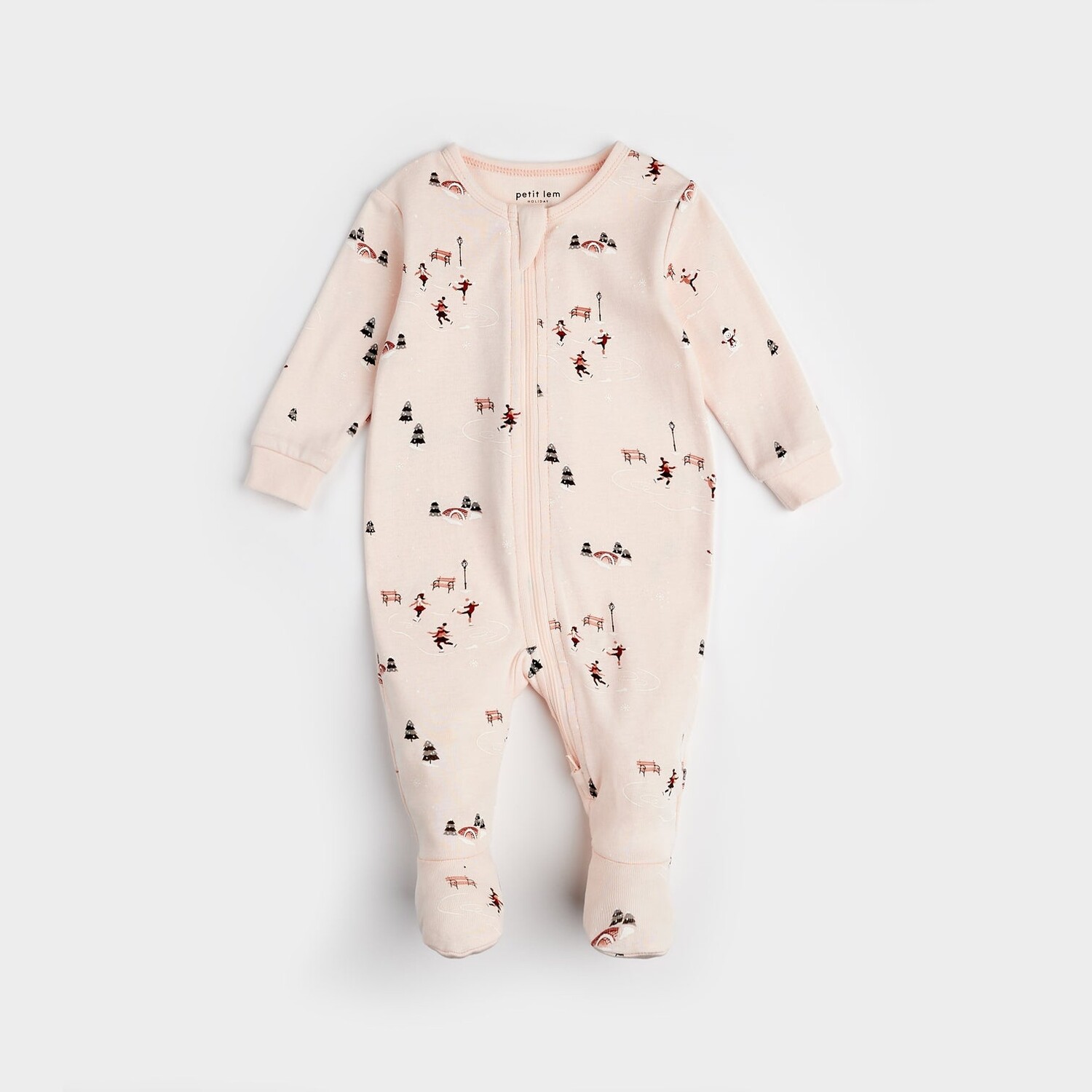 Petit Lem Baby Zipper Pond Skating Sleeper PINK Yellow Turtle