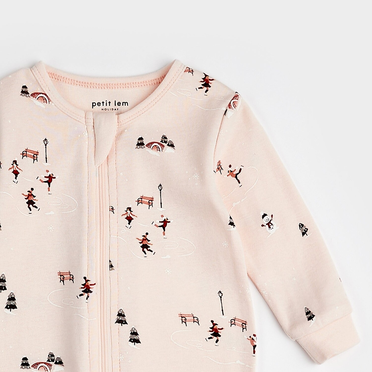 Petit Lem Baby Zipper Pond Skating Sleeper PINK Yellow Turtle