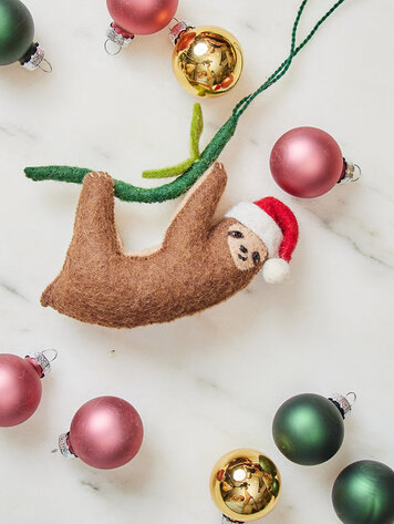 Craftspring Lazy Santa Sloth Ornament