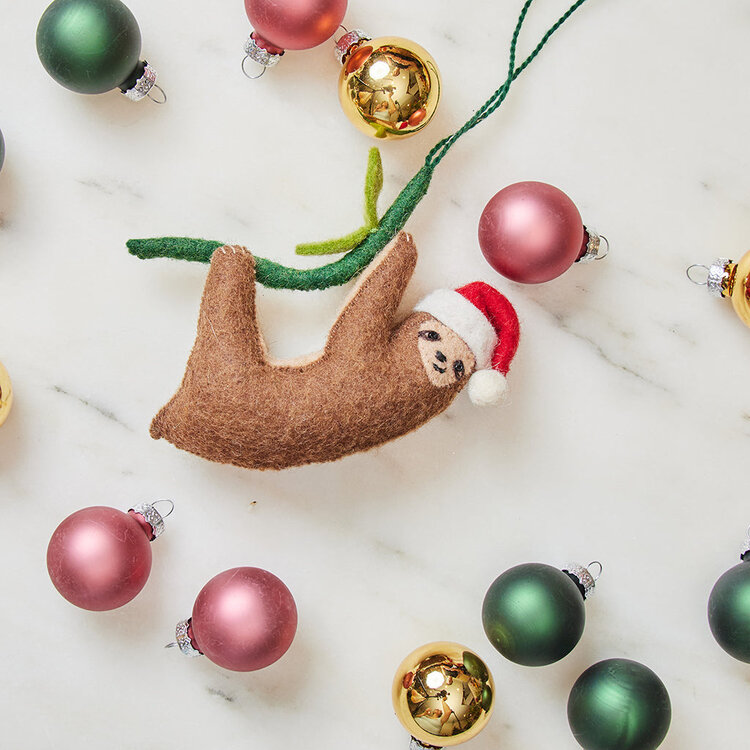Craftspring Lazy Santa Sloth Ornament