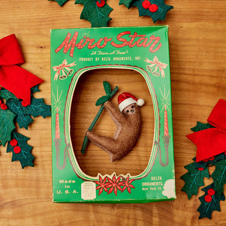 Craftspring Lazy Santa Sloth Ornament