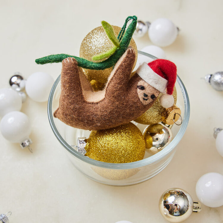 Craftspring Lazy Santa Sloth Ornament