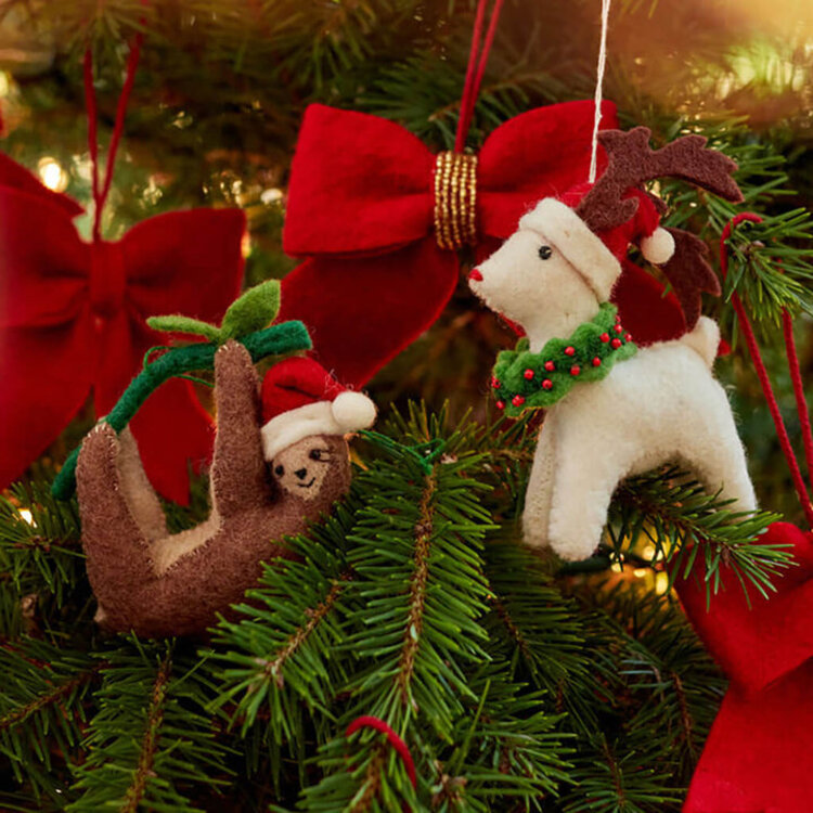 Craftspring Lazy Santa Sloth Ornament