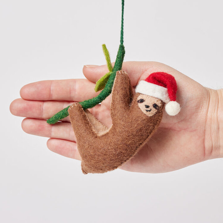 Craftspring Lazy Santa Sloth Ornament
