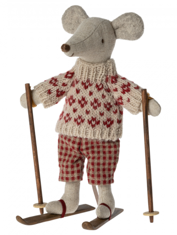 Maileg Maileg Winter Mouse W/Ski Set, Mum