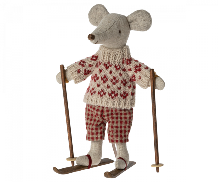 Maileg Maileg Winter Mouse with Ski Set, Mum