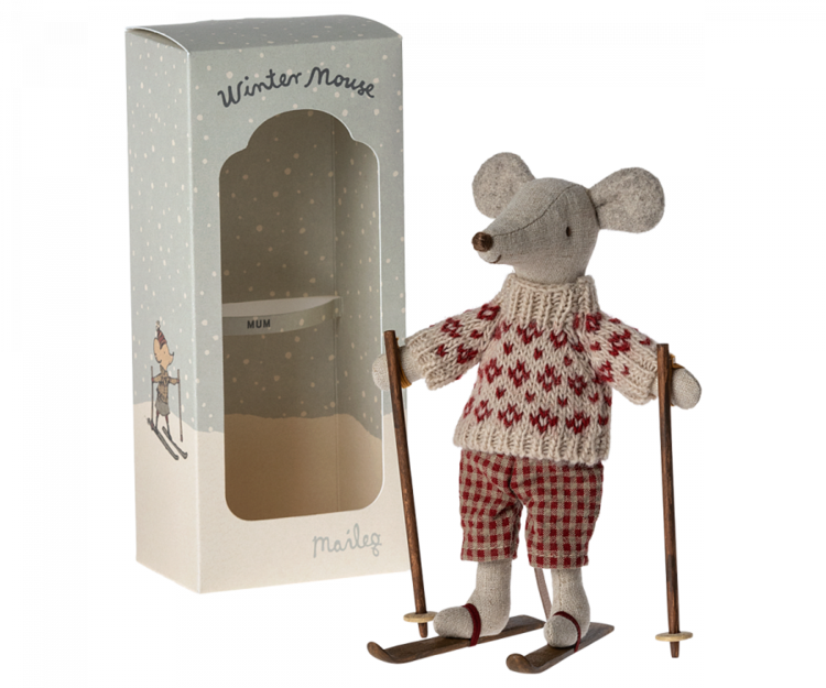 Maileg Maileg Winter Mouse with Ski Set, Mum