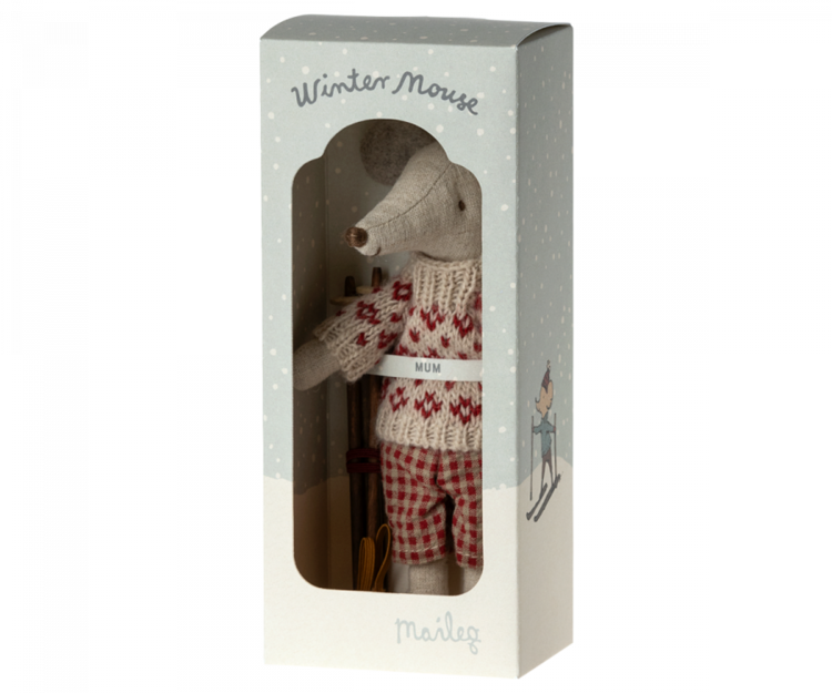 Maileg Maileg Winter Mouse with Ski Set, Mum