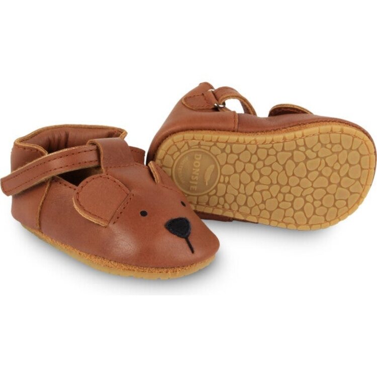 Donsje Donsje Baby Spark Bear Shoes - COGNAC LEATHER