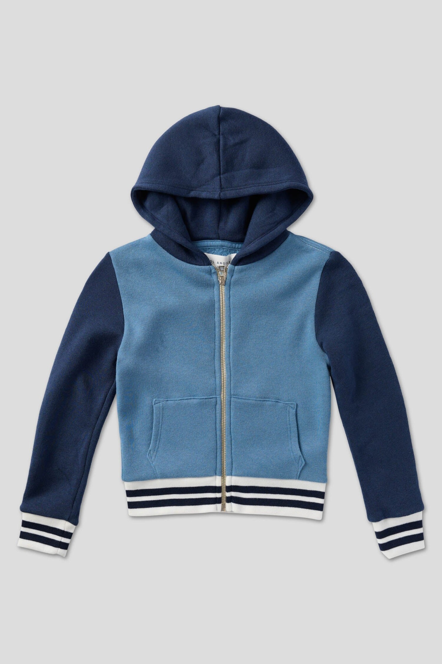 Sol Angeles Junior Stripe Zip Hoodie INDIGO Yellow Turtle