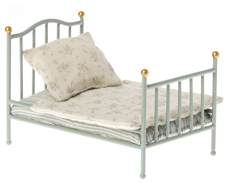 Maileg Maileg  Vintage Single Bed, Mouse - MINT