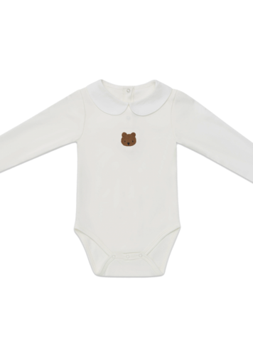 Donsje Donsje Baby Davo Bodysuit Bear - WHT