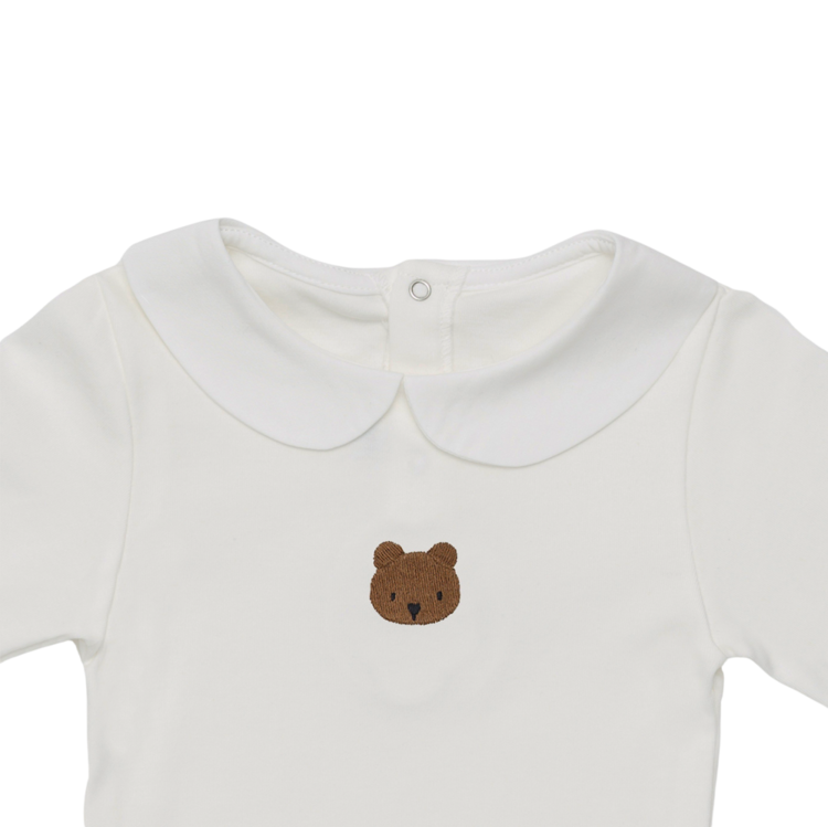 Donsje Donsje Baby Davo Bodysuit Bear - WHITE