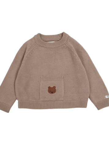 Donsje Donsje Baby Loeke Sweater Bear - HZLNT
