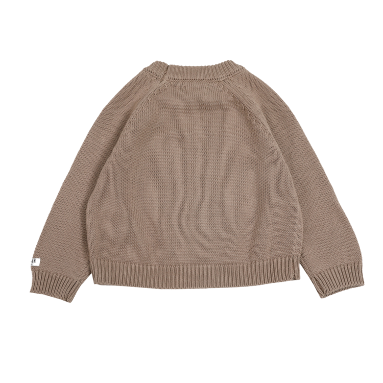 Donsje Donsje Baby Loeke Sweater Bear - HAZELNUT