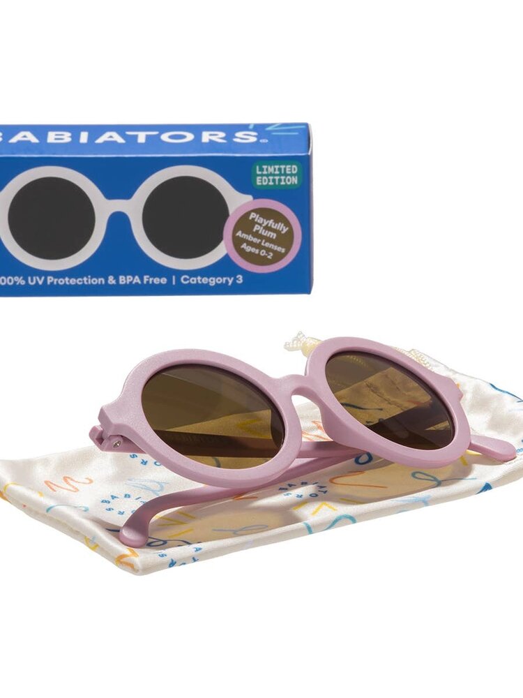 Babiators Babiators Kids Euro Round Playfully Plum with Amber Lens