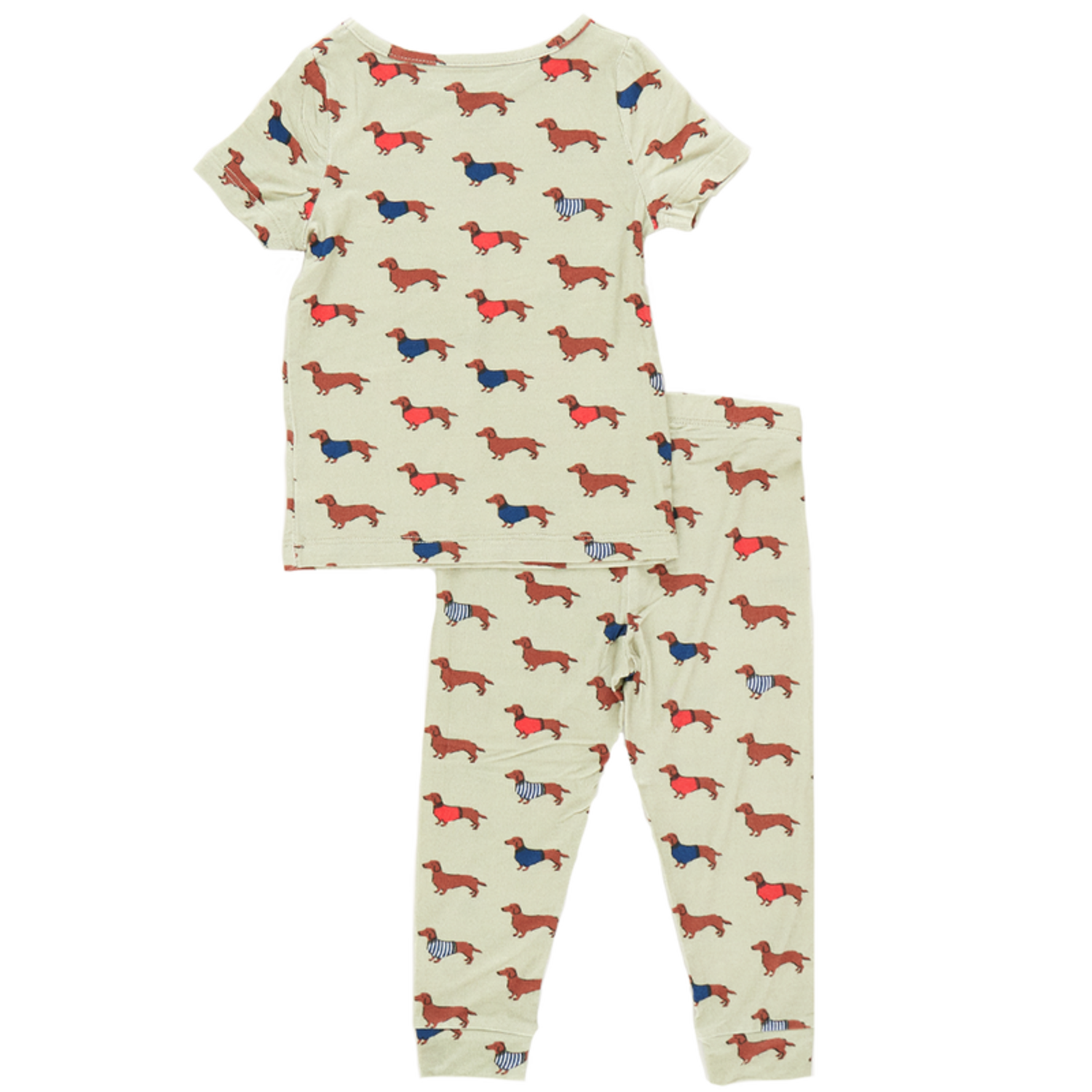 Happy Daze Pink Short Sleeve Bamboo Kids Pajama Pants Set