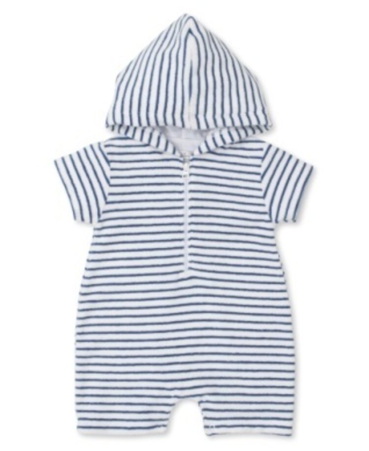 Kissy Kissy Kissy Kissy Baby Terry Striped Romper - BLUE