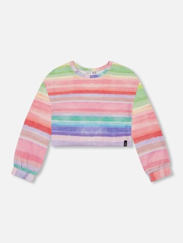 Deux par Deux Deux Par Deux Kids Terry Sweatshirt - RNBW STRIPE