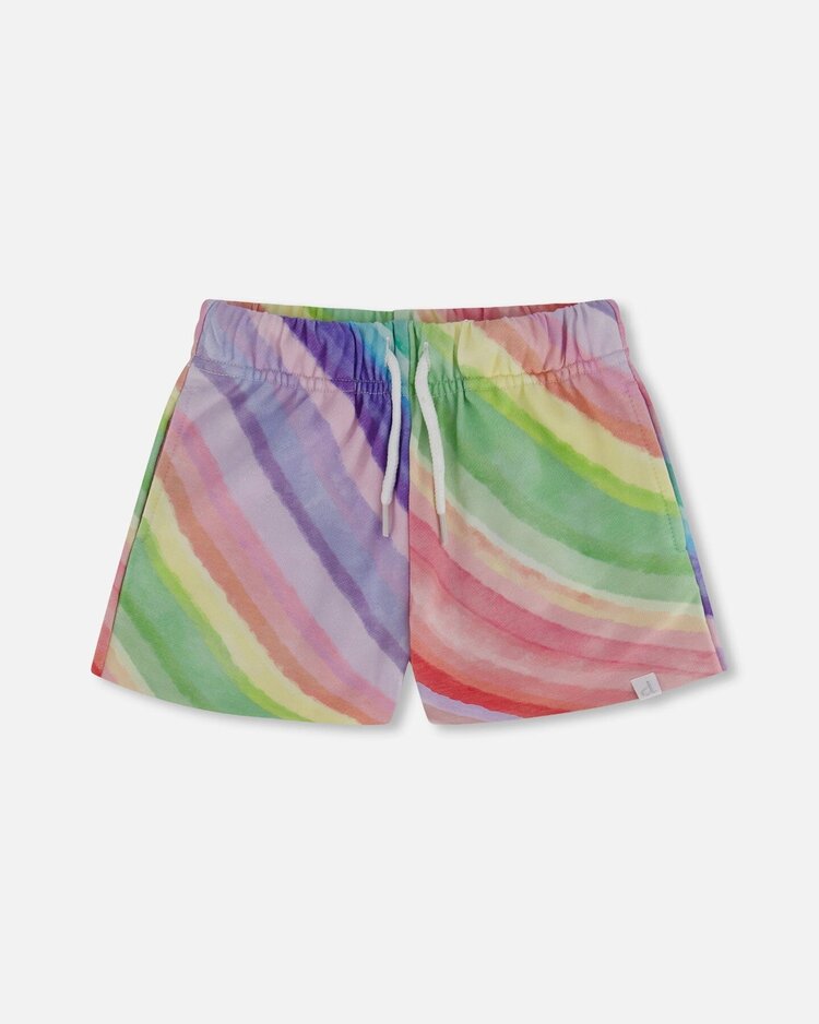 Deux par Deux Deux Par Deux Kids Terry Short - RAINBOW STRIPE