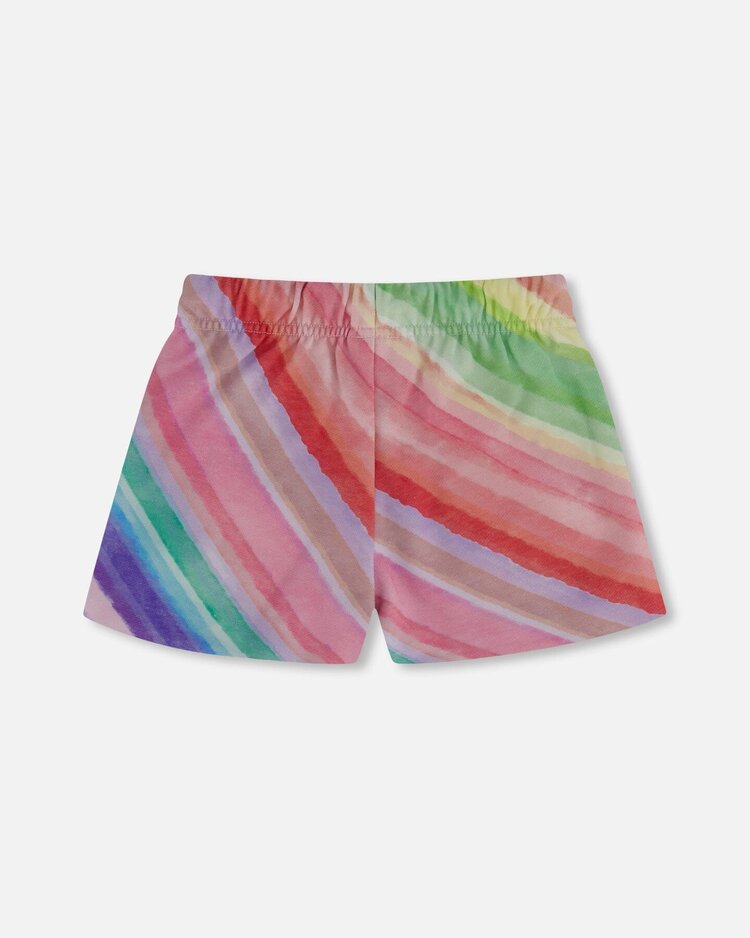 Deux par Deux Deux Par Deux Kids Terry Short - RAINBOW STRIPE