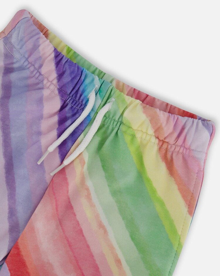 Deux par Deux Deux Par Deux Kids Terry Short - RAINBOW STRIPE