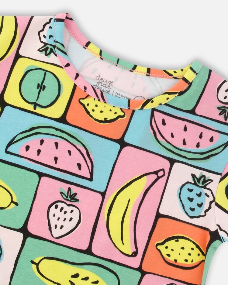 Deux par Deux Deux Par Deux Kids Jersey Top - FRUITS SQUARE