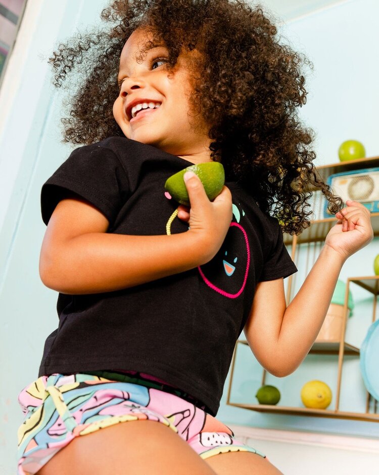 Deux par Deux Deux Par Deux Kids Jersey Short - FRUITS SQUARE