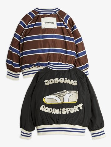 Mini Rodini Mini Rodini Kids Stripe Baseball Jacket - MULTI
