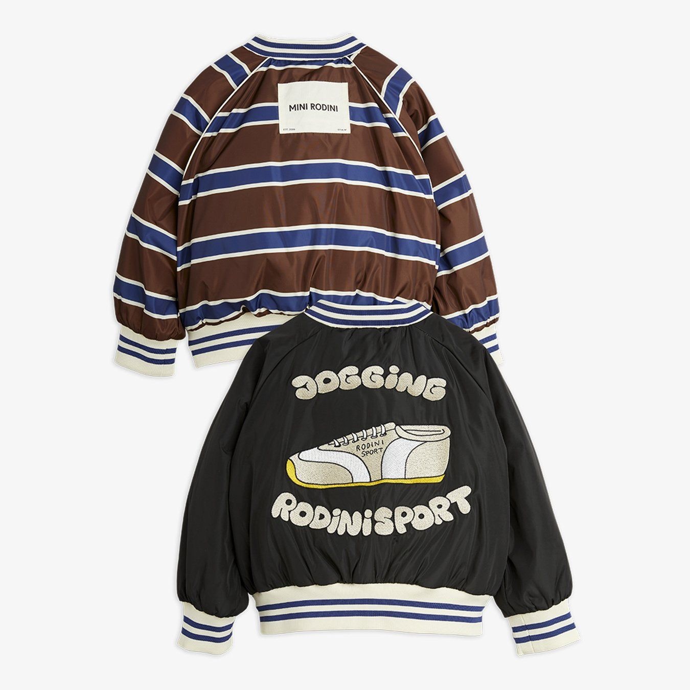 Mini Rodini Kids Stripe Baseball Jacket - MULTI - Yellow Turtle