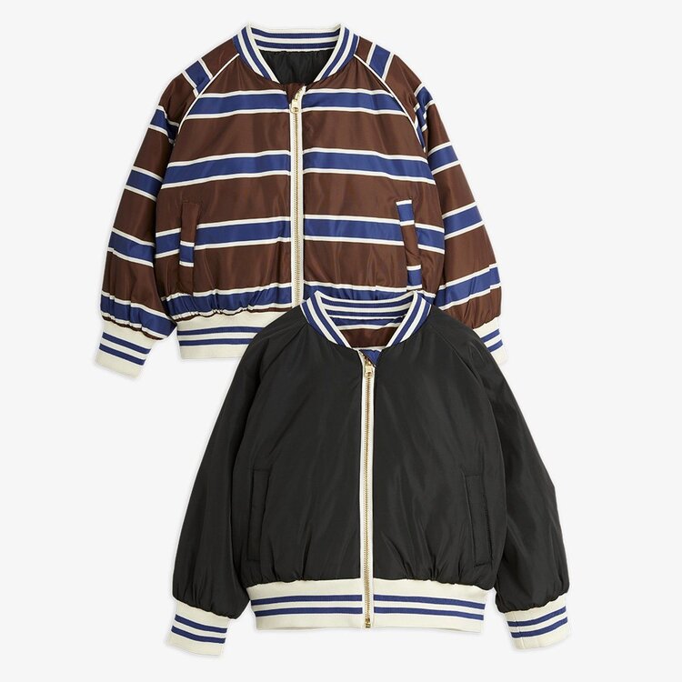 Mini Rodini Mini Rodini Kids Stripe Baseball Jacket - MULTI